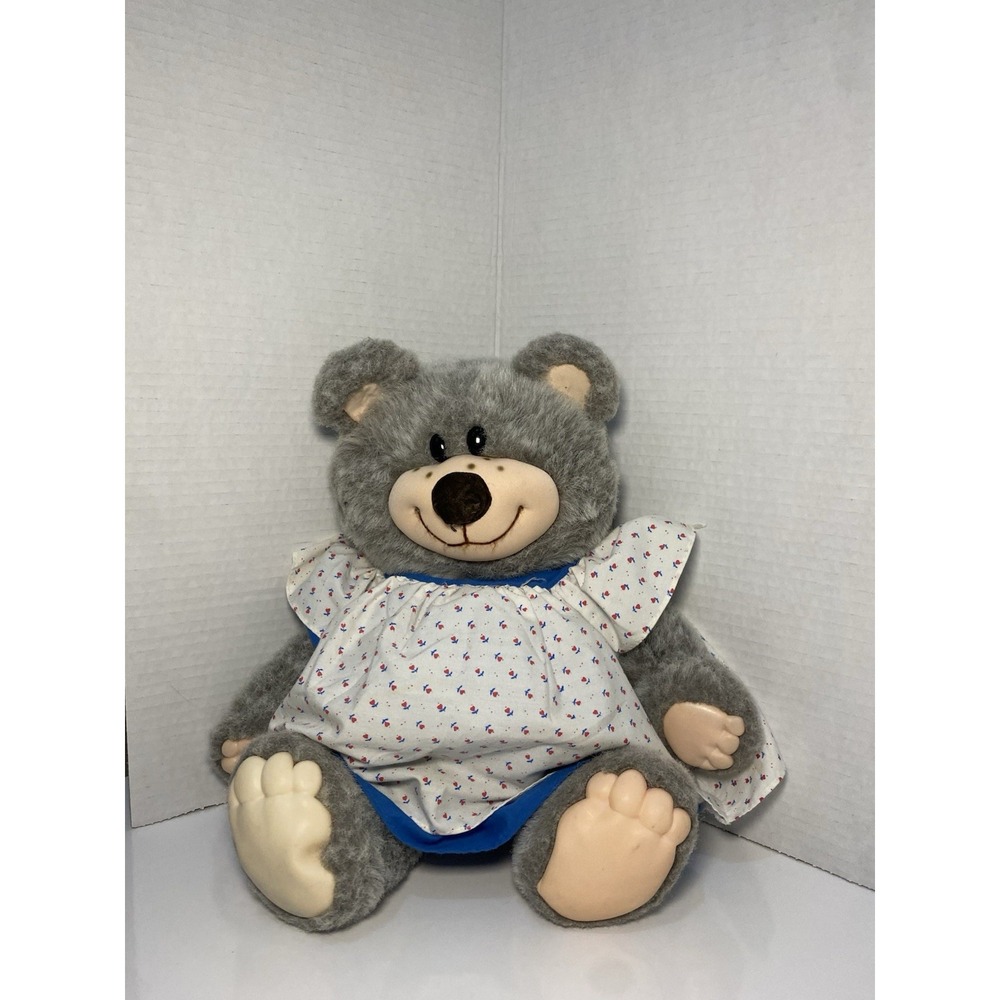 Stuffed Animal Plush Elly Mae Hatfield Gray Bear Vintage 1986‎ Applause 5924 13"